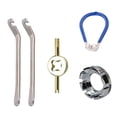 thumbnail image 1 of Juego de herramientas para bicicletas de 5 piezas: llaves para radios, palancas para neumáticos, alineador de llantas, extractor de piñones y cassettes, anillo de bloqueo y extractor, 1 of 5
