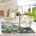 thumbnail image 5 of Colorful Frogs on Leaves Dish Drying Mat 16x18 Absorbent Microfiber Draining Rack Pad for Kitchen Counter Sink, 5 of 8
