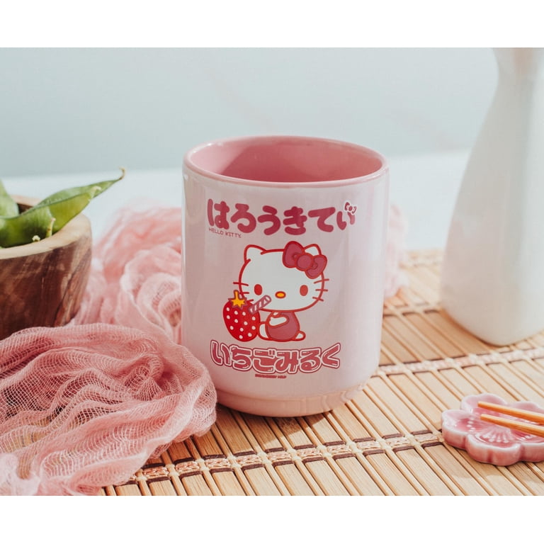 Sanrio Hello Kitty Strawberry Milk Asian Ceramic Tea Cup | Holds 9