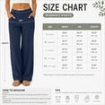 thumbnail image 6 of Women's Linen Wide Leg Pants High Waist Casual Loose Straight Trousers with Pockets Elastic Back Summer Vintage, 6 of 8