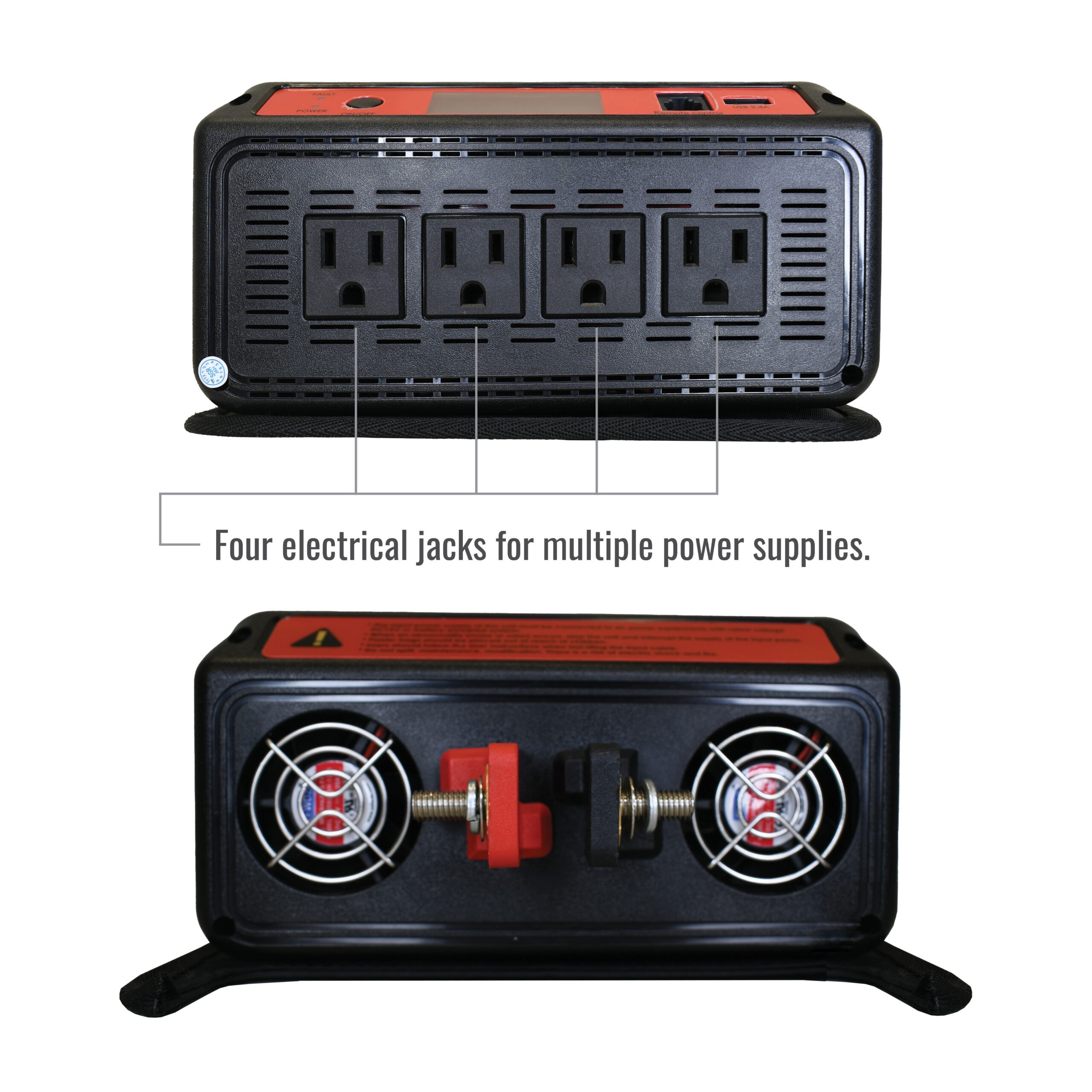 Massimo 2000W Pure Sine Wave Power Inverter, 12V DC to AC Converter with 4 AC Outlets for Car, RV, Camping, Boating, Emergency Backup