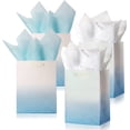 thumbnail image 3 of UNIQOOO 12Pcs Ombre Blue Gift Bags Bulk w/ 24 Tissue Paper, 9 x 7 x 4 In, Gradient Pastel Blue Glitter Paper Gift Wrap Bag, Recyclable Gift Packaging for Wedding Birthday Mother's Day Baby Shower, 3 of 9