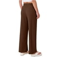 thumbnail image 4 of Linen Clothing Womens Wide Leg Palazzo Linen Pants High Waist Split Ankle Casual Lounge Summer Beach Vacation Trousers 2026 Summer, 4 of 9