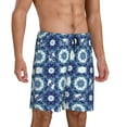 thumbnail image 2 of Fuzoiu Vintage Blue Print Pajama Shorts for Men, Men's Pajama Bottoms,Mens Lounge Sleepwear,Pajama Pants with Pocket-Medium, 2 of 6