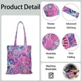 thumbnail image 5 of Floral Paisley Boho Reusable Fabric Tote - Foldable Shopping Bag with Retro Abstract Art, Spacious & Eco-Friendly, 5 of 6