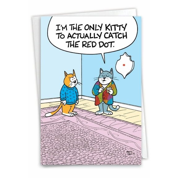 NobleWorks Funny Congratulations Paper Card with 5 x 7 Inch Envelope (1 Card) Congats, Good Luck Red Dot C7889CGG