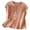 Orange, variant on Women's Black Edge Shirt, Short Sleeve Breasted Blouse, Casual Polyester Blend for Spring, Summer, Daily, and Fashion Occasions