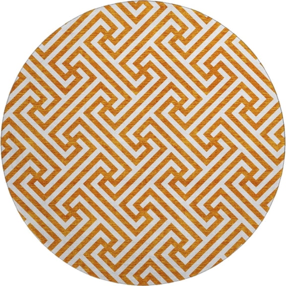 Dalyn Rugs Premium Machine Washable Mayfield AMF731 Orange 8' x 8' Round Rug