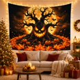 thumbnail image 3 of Jack O Lantern Tree With Pumpkins at Orange Sky, Spooky Gothic Style for Halloween Decor Lovers, Haunted Wall Decor, Halloween Gift, Tapestry Wall Hanging for Entryway and Hallway, 3 of 7