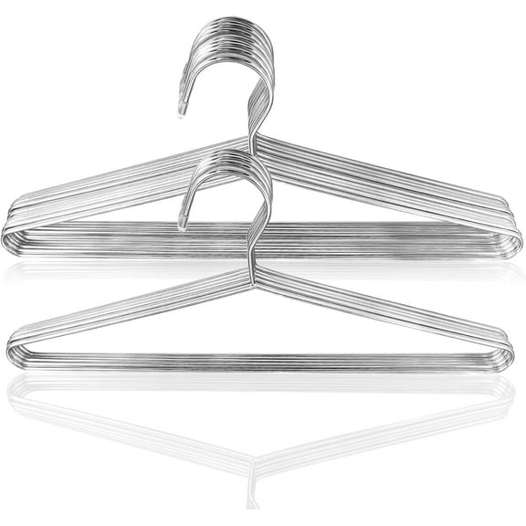 50 Pack Metal Coat Hangers Clothing Hangers Heavy Duty, Stainless Steel for Coat Clothes Shirt Suit Pant, 16.4 Inch Silver Wire Hanger