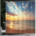 thumbnail image 4 of Ambesonne Scenery Shower Curtain, Sea Honeymoon Travel, 69"Wx70"L, Blue Yellow Brown, 4 of 5