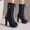 Dark Blue, variant on Bnwani Women Boots Ankle Fall Winter Fashion High-Heel High Versatile Casual Sweet Boot Black Size 5.5