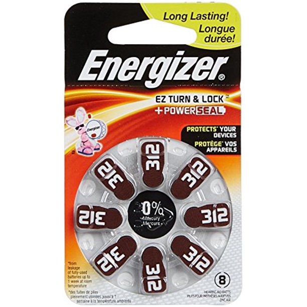 12 Pack Energizer Size 312 EZ Turn & Lock Longest Lasting Hearing Aid