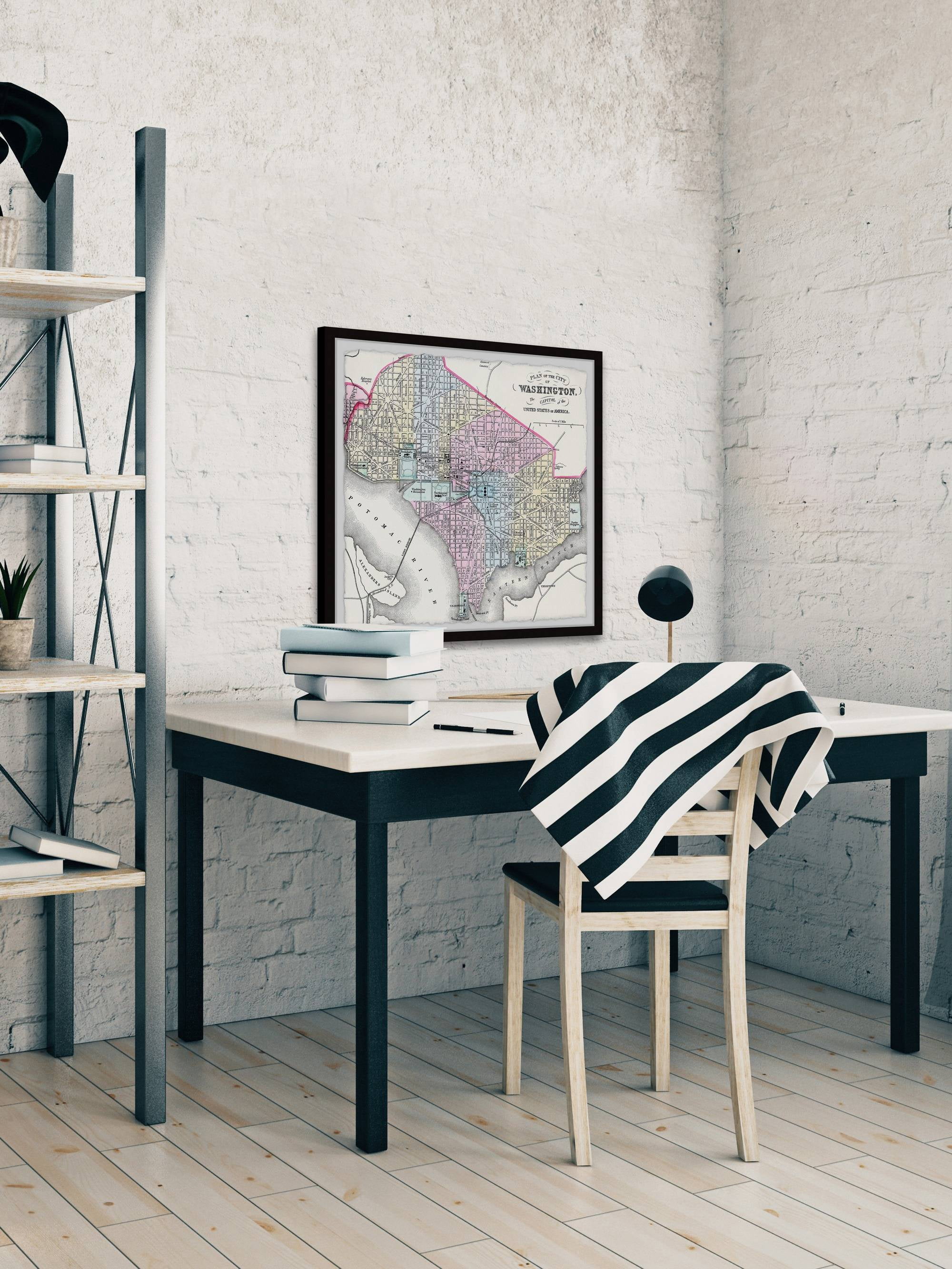 Marmont Hill Washington Colored Outline Framed Wall Art