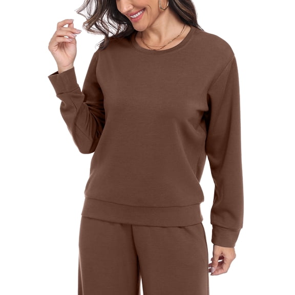 Cadmus Womens Soft Crewneck Sweatshirt Long Sleeve Workout Casual Pullover Basic Fall Shirts