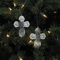 thumbnail image 2 of Little Things Mean A Lot - "With God all things are Possible" Religious Floral Cross Christmas Tree Ornament, 2 of 3