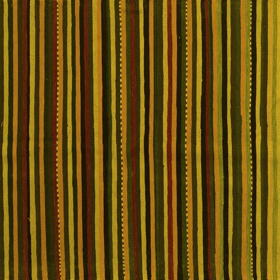 Ahgly Company Indoor Square Abstract Yellow Contemporary Area Rugs, 4' Square