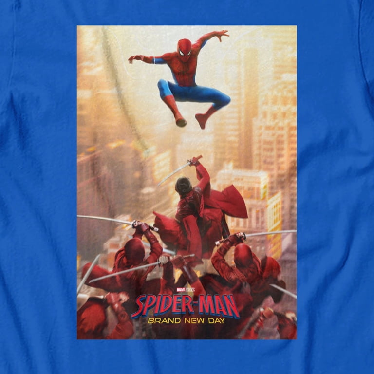 Marvel Spider-Man Brand New Day Men's City Ninja Battle Poster T