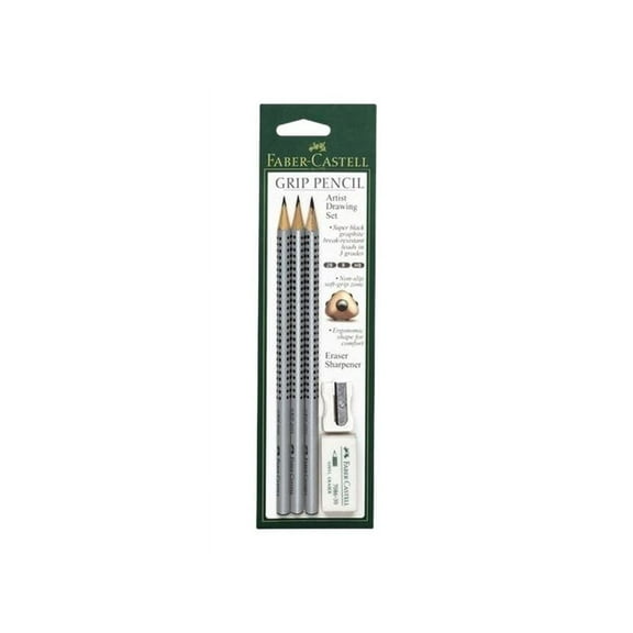 Faber-Castell GRIP Artist Drawing Set - Pencil - graphite - 2B, B, HB (pack of 3)