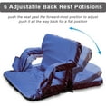 thumbnail image 6 of 24.4" Wide Stadium Seat For Bleachers With Back Support 6 Reclining Options,Folding Bleacher Chair,Comfortable Cushion,Water-Resistant,Portable For Sporting Events,Camping, 6 of 7