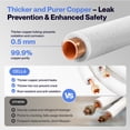 thumbnail image 3 of DELLA 50 Ft Mini Split Line Set, 1/4" & 3/8" O.D. Copper Pipes Tubing and 3/8 White Thickened PE Insulated Coil with Flared Nuts for Mini Split Air Conditioner or Heat Pump System(1/4+3/8), 3 of 7