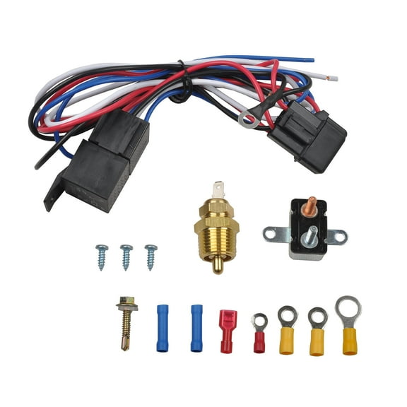 3/8" 175~185 Electric Engine Fan Thermostat Temperature Relay Switch Sensor Kit