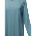 thumbnail image 4 of A2Y Women's Premium Solid Long Sleeve Round Hem Crew Neck Top Shirt Titanium L, 4 of 7