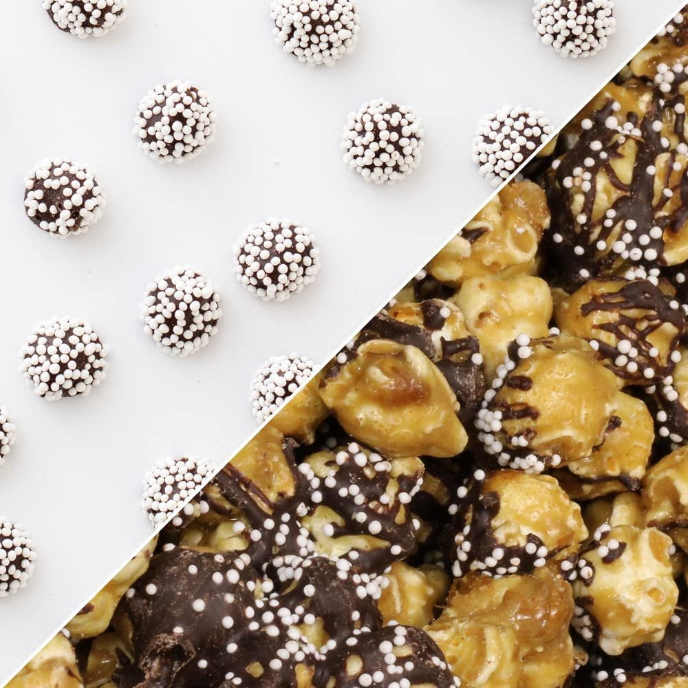 Fun & Delish Caramel Chocolate Popcorn by Its Delish, 1 lb Bulk Bag - Festive Caramel and Chocolate Sweet Crunchy Popcorn Topped with Sprinkles of White Nonpareils - Air popped, Vegan, Kosher