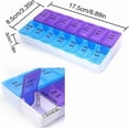 thumbnail image 2 of StarZe 7 Day AM/PM Pill Box Organizer,Protable Vitamin Case,Weekly Medicine Organizer, Large Compartments, 2 Times a Day, Blue and Clear Lids(2pcs), 2 of 10