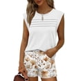 thumbnail image 5 of Two Piece Sets for Women Trendy Short Sets Beach Vacation Clothes Airport Travel Cruise Summer Outfits Orange L, 5 of 6