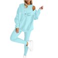 thumbnail image 2 of Idoravan Womens Sweatshirts and Pants Women Sweat Suit Hoodie And Leggings Casual And Comfortable Sweatshirt 3 Piece Suit, 2 of 5