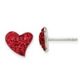 thumbnail image 1 of Sterling Silver Red Preciosa Crystal Heart Earrings, 1 of 1