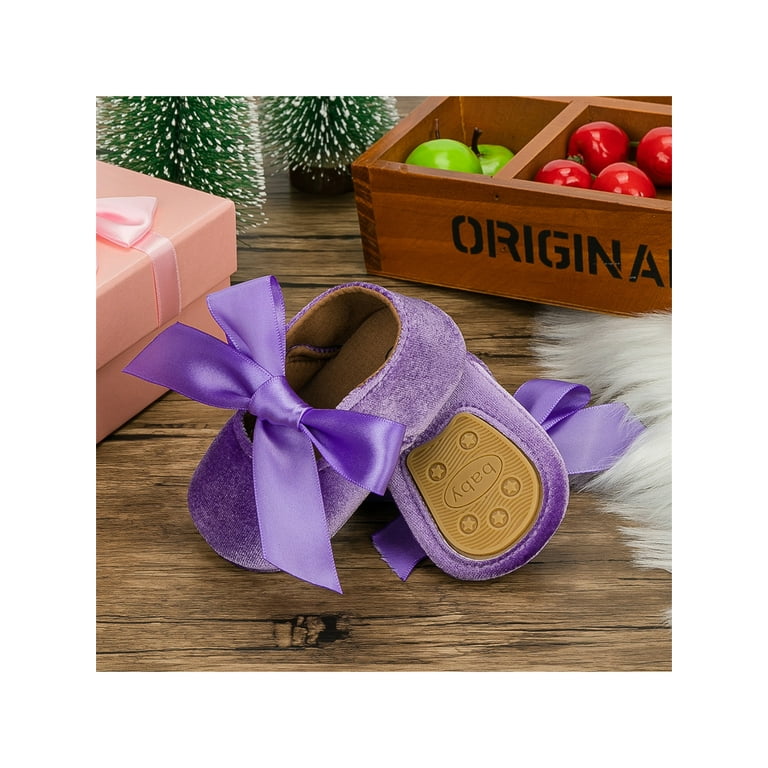 Calsunbaby Infant Baby Girl Flat Shoe Bow Knot Decoration Soft