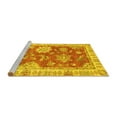 thumbnail image 2 of Ahgly Company Machine Washable Indoor Round Oriental Yellow Modern Area Rugs, 6' Round, 2 of 4