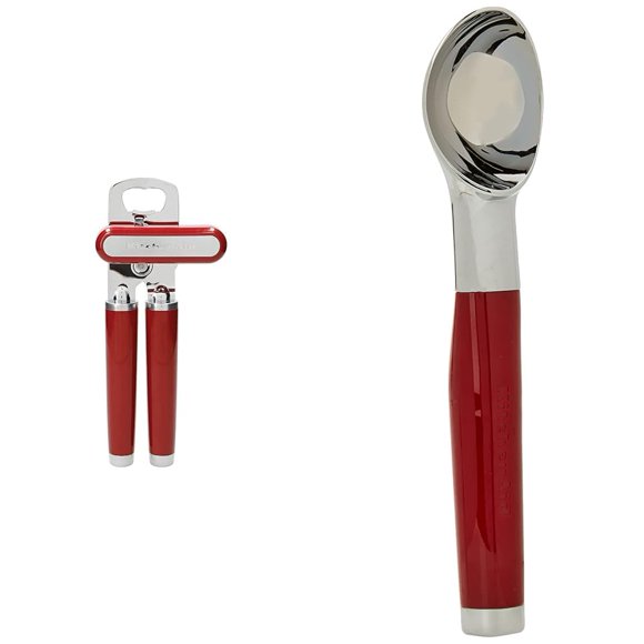 Abridor de latas, abrebotellas y cuchara para helado KitchenAid, color rojo