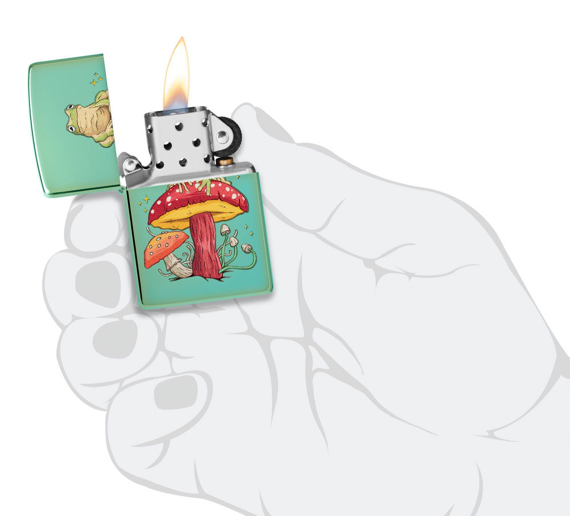 Zippo Mystical Frog Design High Polish Green Pocket Lighter