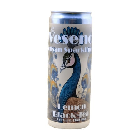 Vesence: Artisan Sparkling Tea, Lemon Black Tea (8-Pack, 12 fl. oz.), Naturally Caffinated