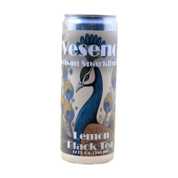 Vesence: Artisan Sparkling Tea, Lemon Black Tea (8-Pack, 12 fl. oz.), Naturally Caffinated