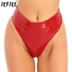 thumbnail image 2 of Tangas de cintura alta para mujer, bragas de charol, ropa interior con aspecto húmedo, hebilla ajustable en la espalda, bragas con cinturón para baile en barra, 2 of 5