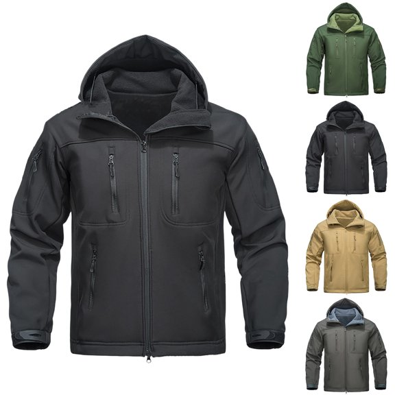 Men's Fleece Lined SoftShell Jacket Waterproof Winter Coat Ideal for Rain Hiking Snow Ski