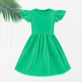 thumbnail image 4 of TIREOW Girls Summer Dresses Ruffle Short Sleeve Dresses Solid Color Crewneck A Line Casual Sleepwear Dress, 4 of 9