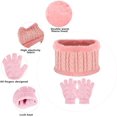thumbnail image 5 of GRNSHTS Kids Hat Scarf Gloves Set, 3PCS Kids Winter Beanie Hat Scarf Gloves Set with Knit Thick Warm Fleece Lined for 1-6 Years Old (Pink), 5 of 14