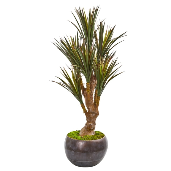 Nearly Natural 47” Yucca Artificial Tree in Decorative Planter (Indoor/Outdoor)