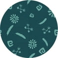 thumbnail image 1 of Ahgly Company Machine Washable Indoor Round Transitional Dark Cyan Green Area Rugs, 7' Round, 1 of 7