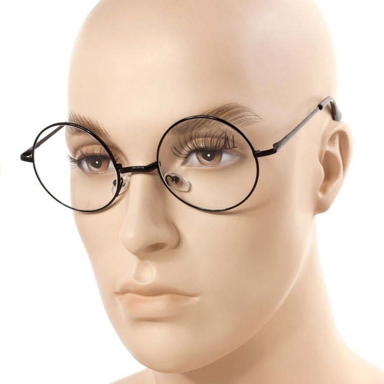 big clear circle glasses
