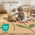 thumbnail image 4 of ODIKA 4'x6' Beige Blossom Harmony Garden Design Washable Area Rug Elegant Spring Floral Motifs with Lush Greens Stain Resistant, Low Pile, Easy Care for Dorm Room, Small Living, 4 of 7