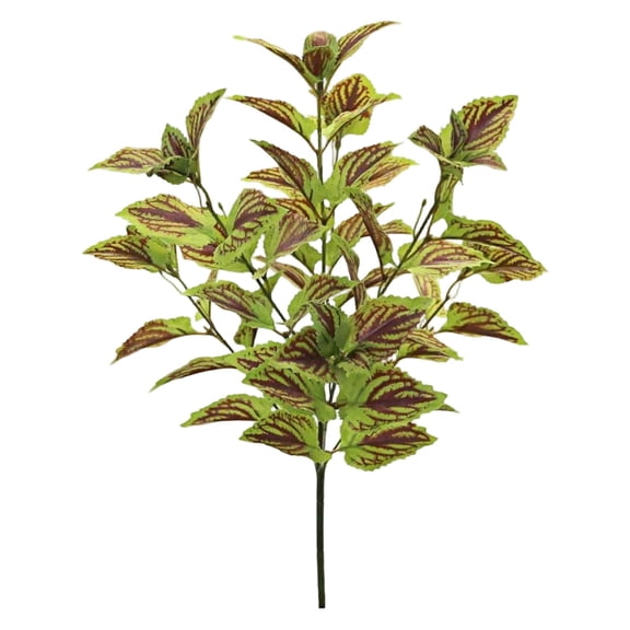 18In Artificial Plants Outdoor, Faux Coleus Plants Resistant Fake Silk Leaves with Stems for Outside Front Porch Patio Garden Planter Decoration, 1Pcs (Green9)
