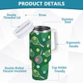 thumbnail image 2 of Yayeee 30oz Stainless Steel Tumbler with Straw and Handle Double-Wall Insulated Travel Water Bottle, Green Tennis Pattern, 2 of 8