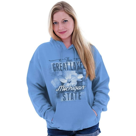 Michigan Cute State Flower Souvenir Hoodie Sweatshirt Women Brisco Brands S