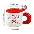 thumbnail image 2 of Christmas Mug with Lid and Spoon Santa Claus Tree Design Ceramic Coffee Cup Holiday Themed Gift Set Reusable Festive Drinkware for Cocoa Tea Coffee Hot Chocolate Holiday Parties Gifts 14oz, 2 of 6